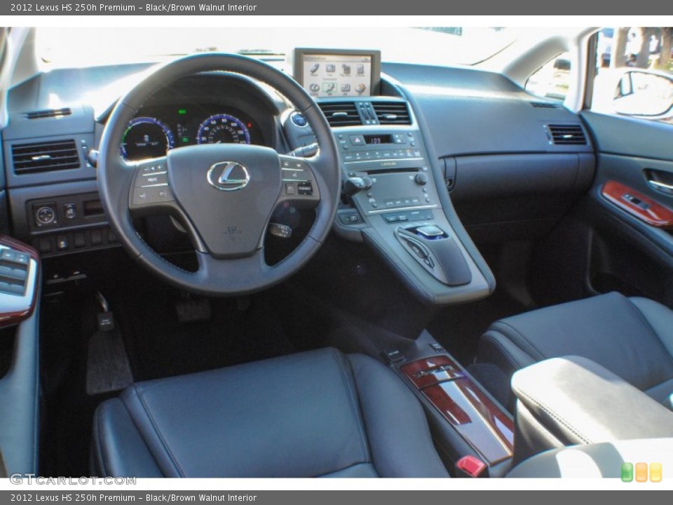 Black/Brown Walnut 2012 Lexus HS Interiors
