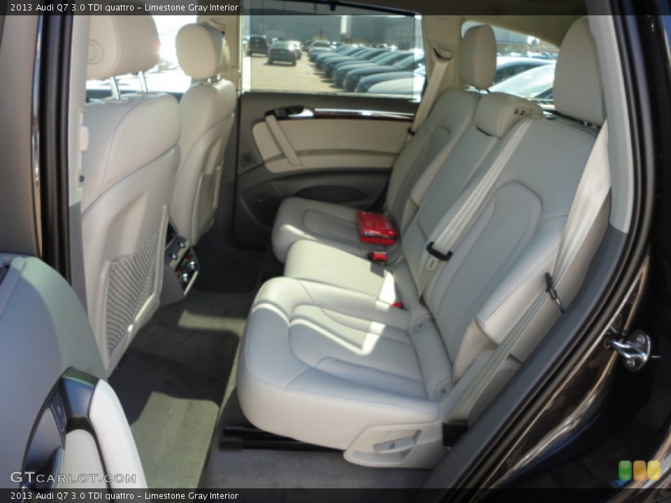 Limestone Gray Interior Rear Seat for the 2013 Audi Q7 3.0 TDI quattro #74824217