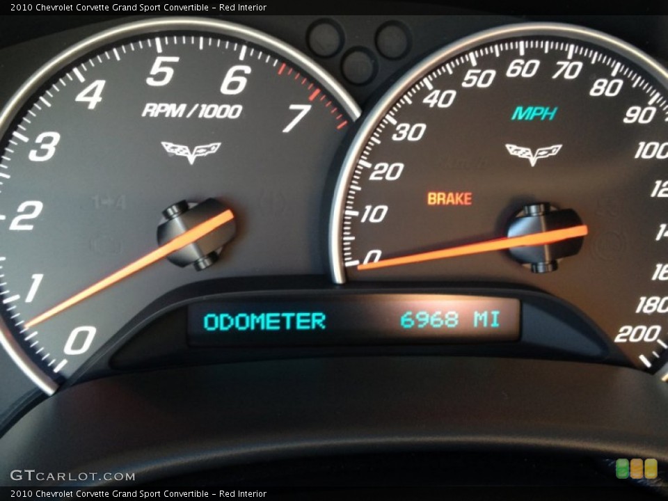 Red Interior Gauges for the 2010 Chevrolet Corvette Grand Sport Convertible #74827988