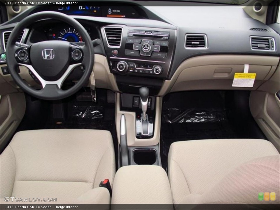 Beige Interior Dashboard for the 2013 Honda Civic EX Sedan #74839375