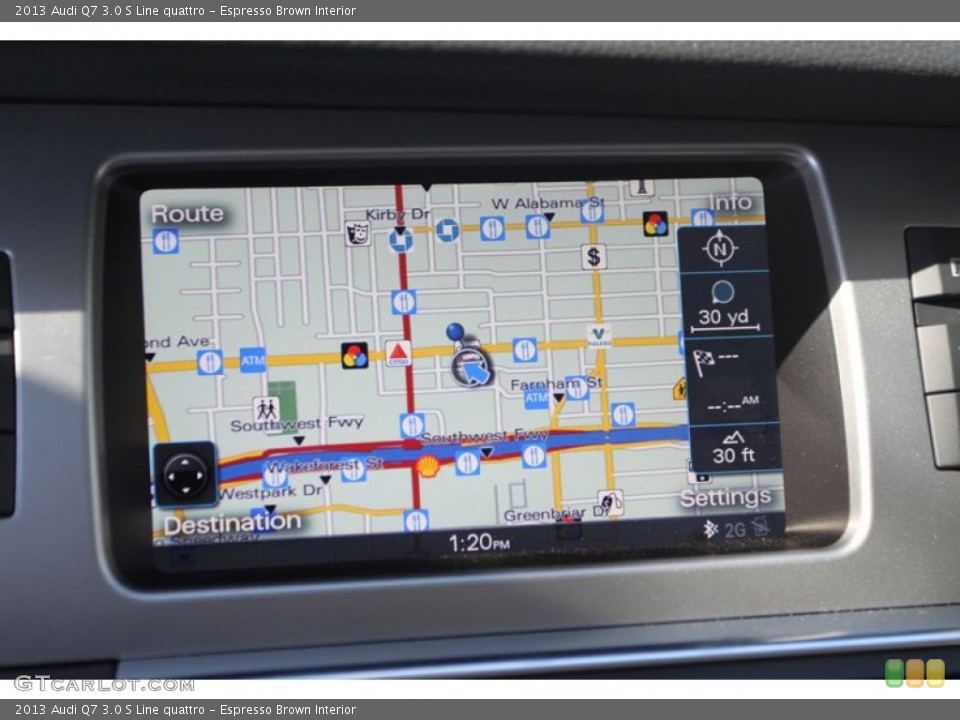 Espresso Brown Interior Navigation for the 2013 Audi Q7 3.0 S Line quattro #74839607