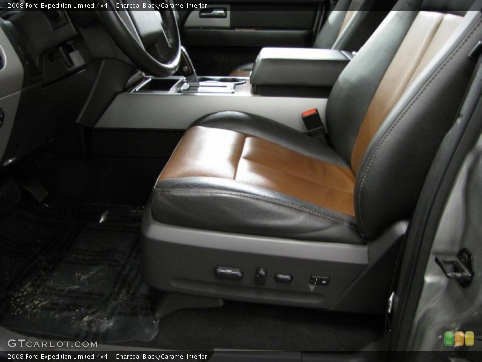 Charcoal Black/Caramel Interior Front Seat for the 2008 Ford Expedition Limited 4x4 #74846148