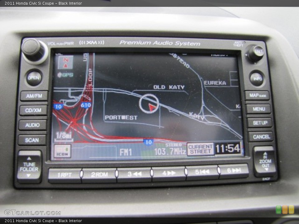 Black Interior Navigation for the 2011 Honda Civic Si Coupe #74849060