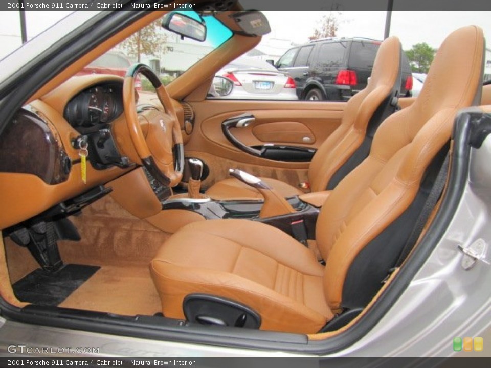 Natural Brown Interior Front Seat for the 2001 Porsche 911 Carrera 4 Cabriolet #74849702