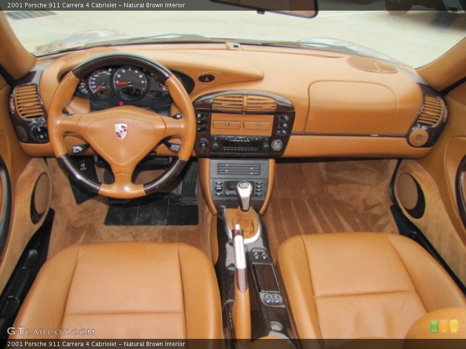 Natural Brown Interior Dashboard for the 2001 Porsche 911 Carrera 4 Cabriolet #74849705