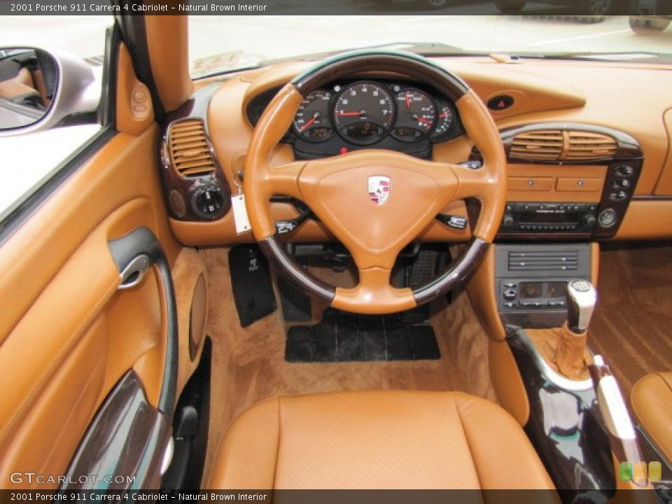 Natural Brown Interior Dashboard for the 2001 Porsche 911 Carrera 4 Cabriolet #74849756