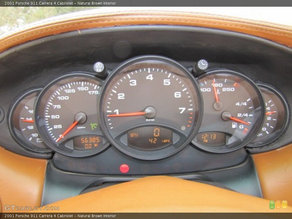 Natural Brown Interior Gauges for the 2001 Porsche 911 Carrera 4 Cabriolet #74849771