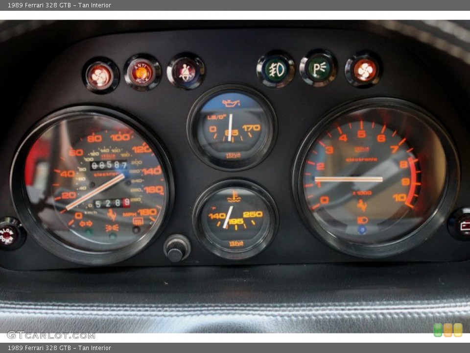 Tan Interior Gauges for the 1989 Ferrari 328 GTB #74852972