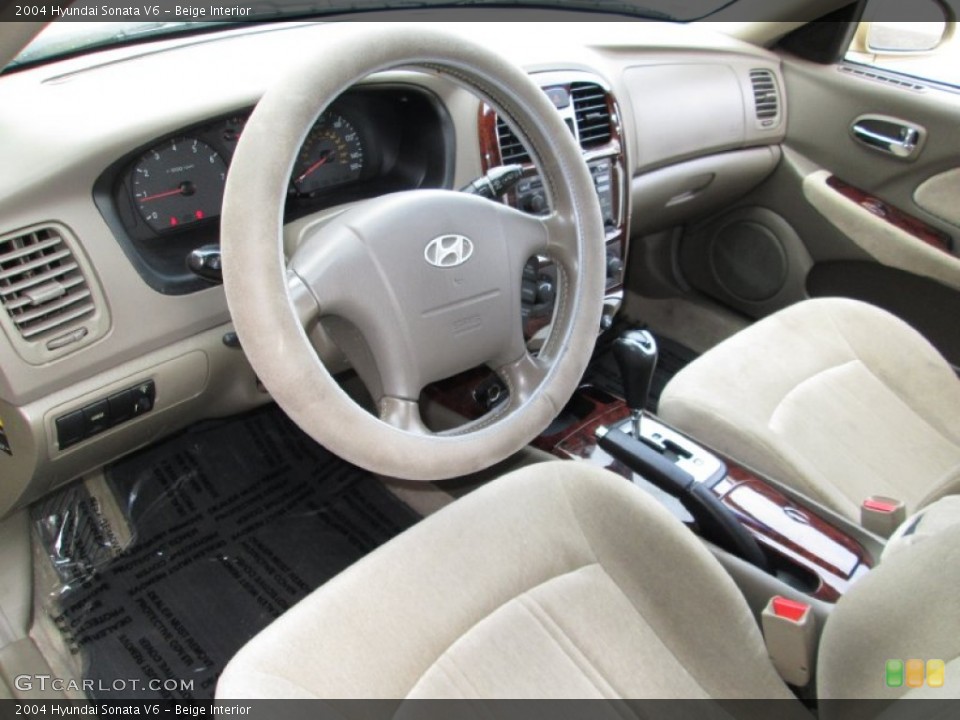 Beige Interior Prime Interior for the 2004 Hyundai Sonata V6 #74853598