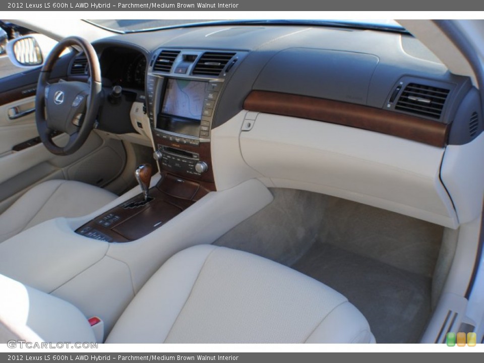 Parchment/Medium Brown Walnut Interior Dashboard for the 2012 Lexus LS 600h L AWD Hybrid #74863809