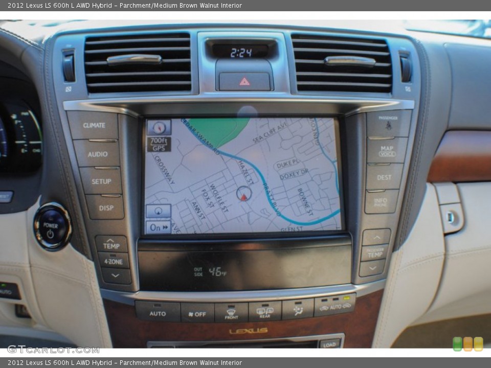 Parchment/Medium Brown Walnut Interior Navigation for the 2012 Lexus LS 600h L AWD Hybrid #74863853