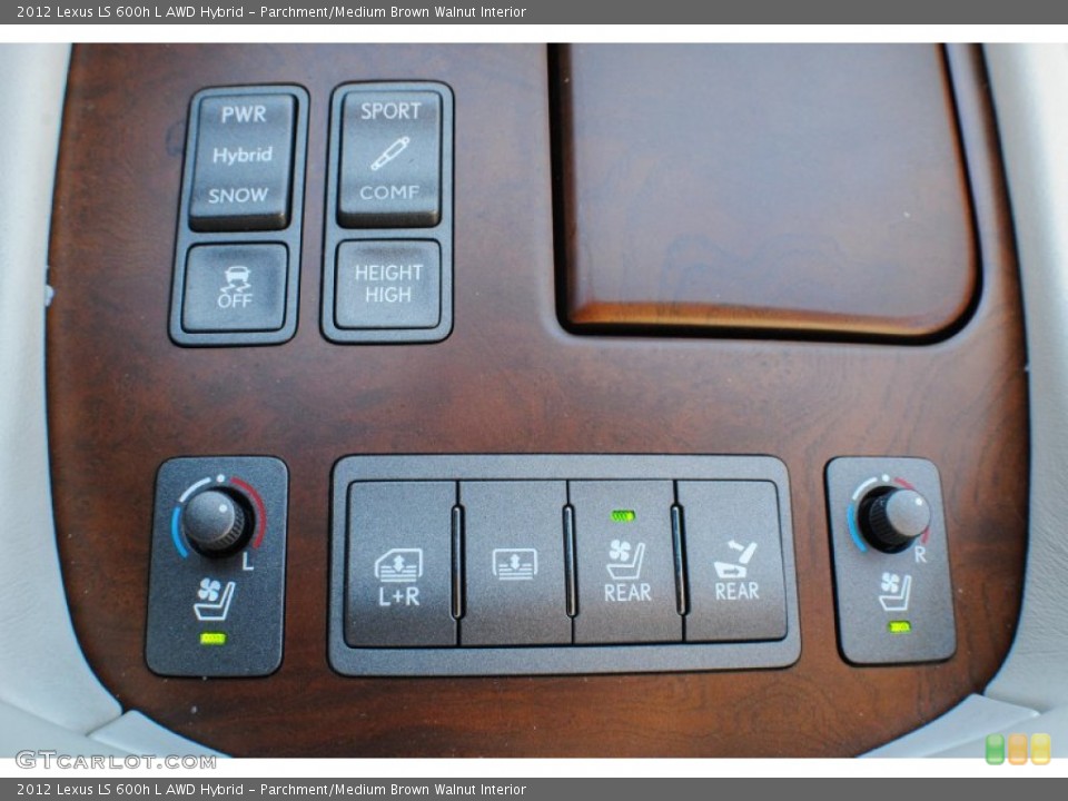 Parchment/Medium Brown Walnut Interior Controls for the 2012 Lexus LS 600h L AWD Hybrid #74863886