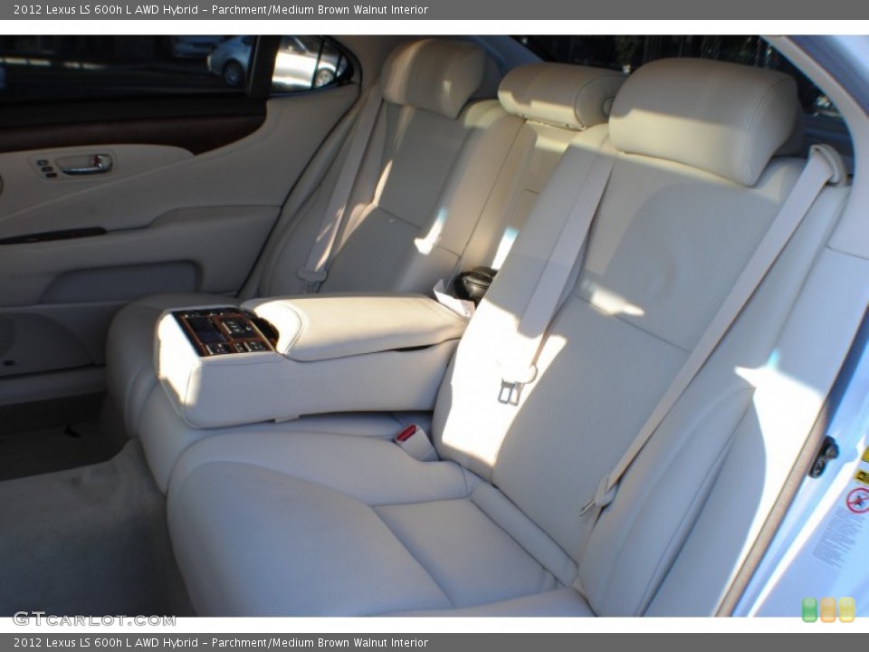 Parchment/Medium Brown Walnut Interior Rear Seat for the 2012 Lexus LS 600h L AWD Hybrid #74863958
