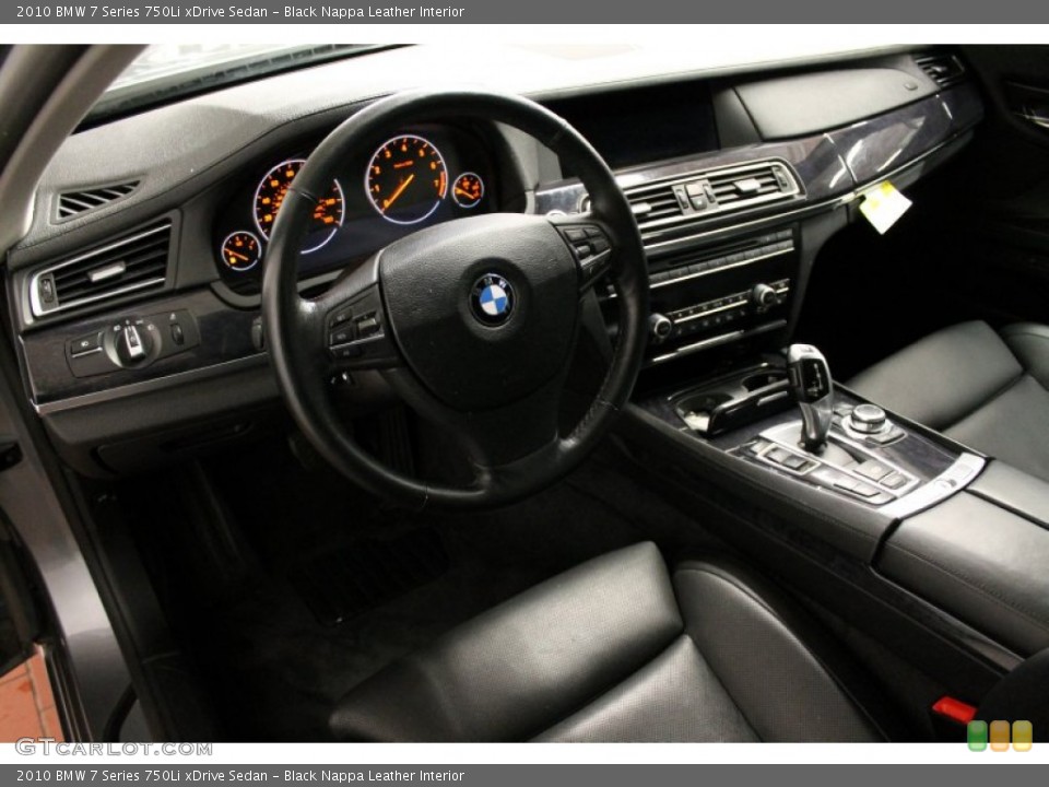 Black Nappa Leather Interior Prime Interior for the 2010 BMW 7 Series 750Li xDrive Sedan #74866190