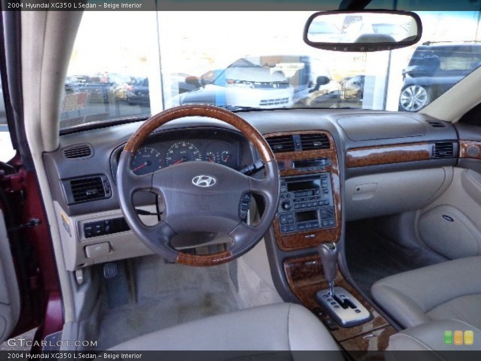Beige Interior Dashboard for the 2004 Hyundai XG350 L Sedan #74866649