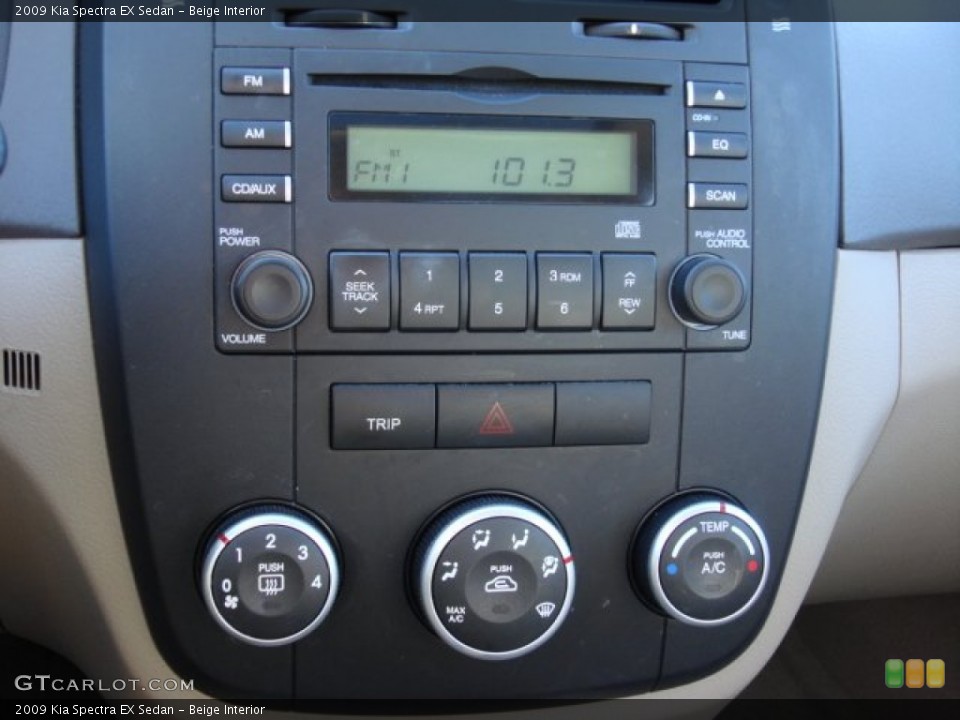 Beige Interior Controls for the 2009 Kia Spectra EX Sedan #74874275