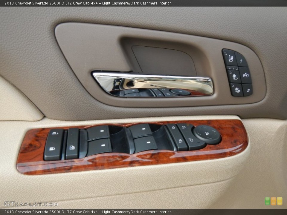 Light Cashmere/Dark Cashmere Interior Controls for the 2013 Chevrolet Silverado 2500HD LTZ Crew Cab 4x4 #74878514