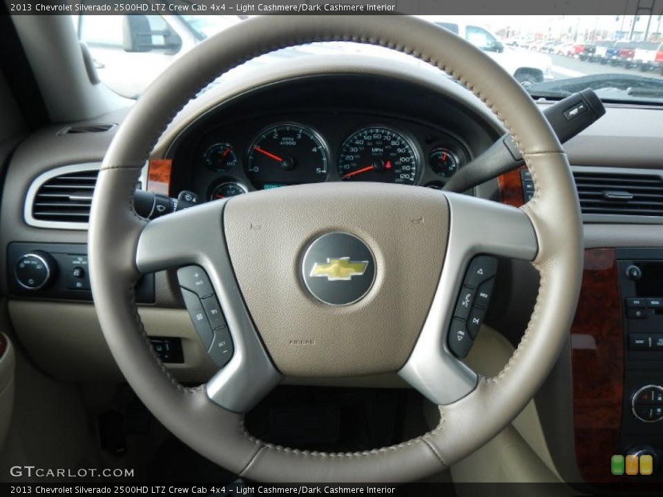 Light Cashmere/Dark Cashmere Interior Steering Wheel for the 2013 Chevrolet Silverado 2500HD LTZ Crew Cab 4x4 #74878532