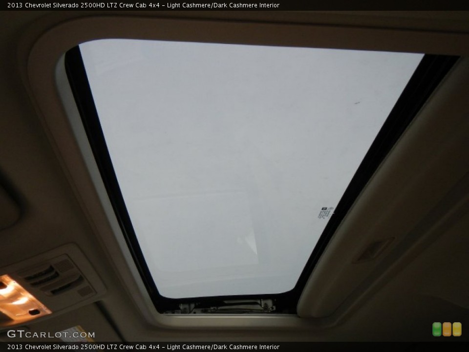 Light Cashmere/Dark Cashmere Interior Sunroof for the 2013 Chevrolet Silverado 2500HD LTZ Crew Cab 4x4 #74878547