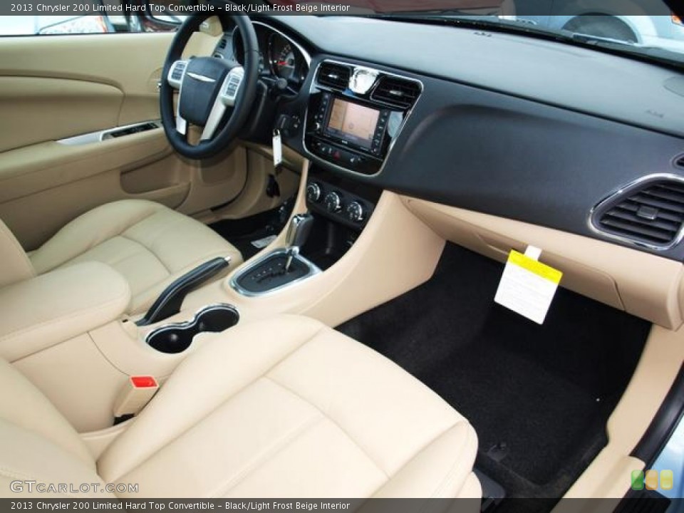 Black/Light Frost Beige Interior Dashboard for the 2013 Chrysler 200 Limited Hard Top Convertible #74880963