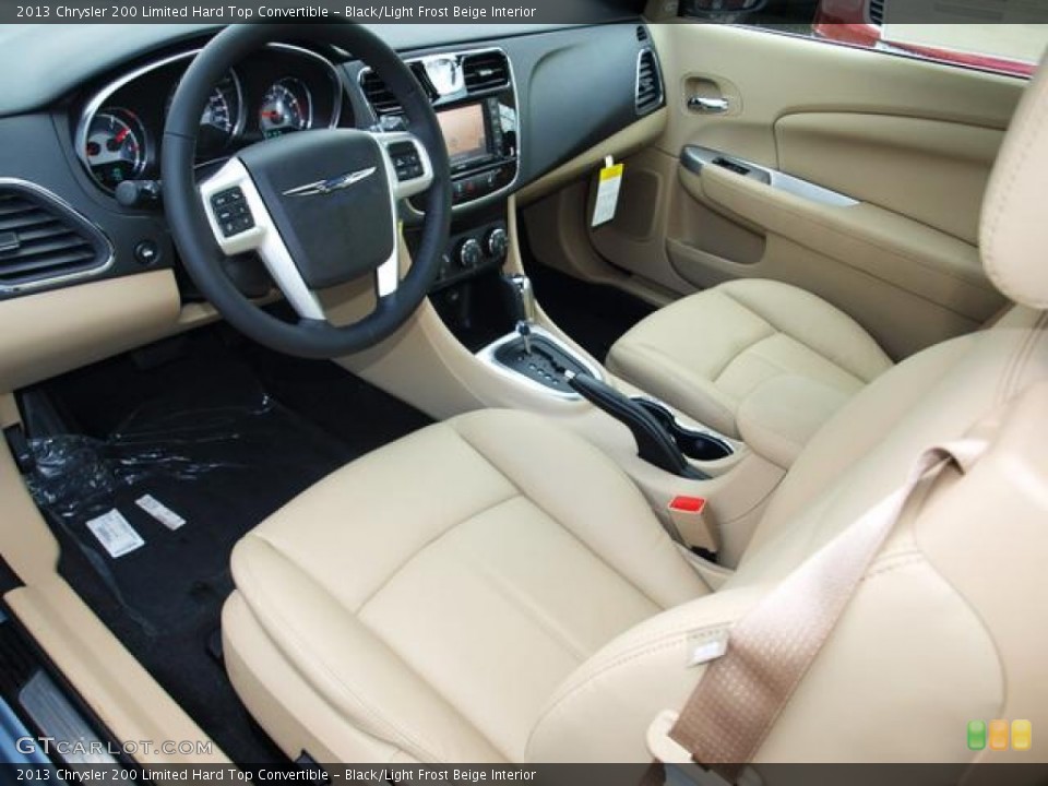 Black/Light Frost Beige Interior Prime Interior for the 2013 Chrysler 200 Limited Hard Top Convertible #74880997