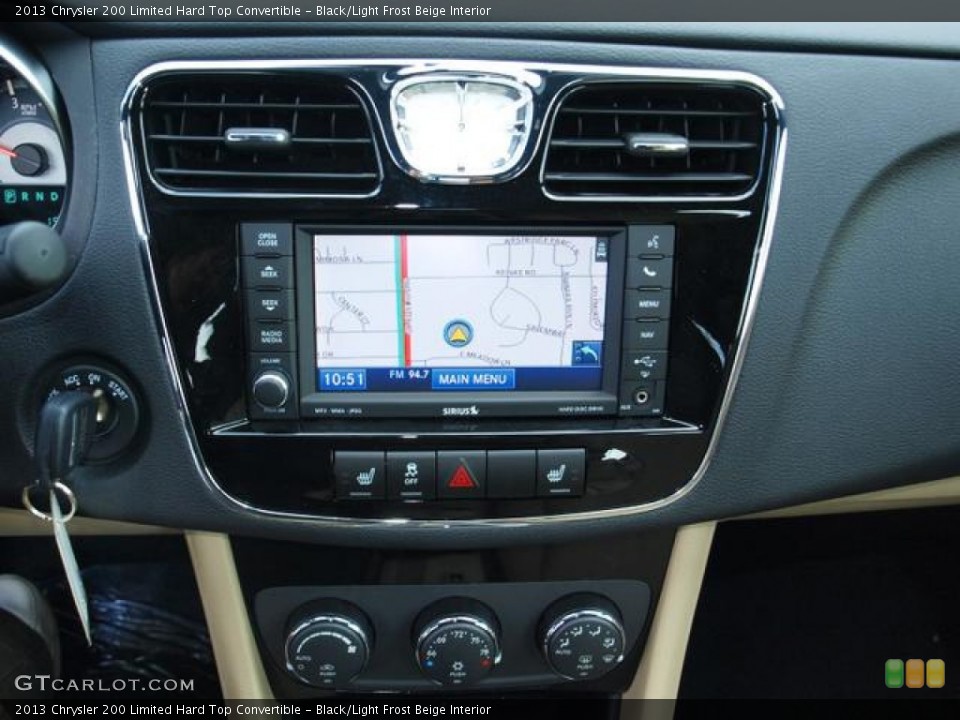 Black/Light Frost Beige Interior Controls for the 2013 Chrysler 200 Limited Hard Top Convertible #74881017
