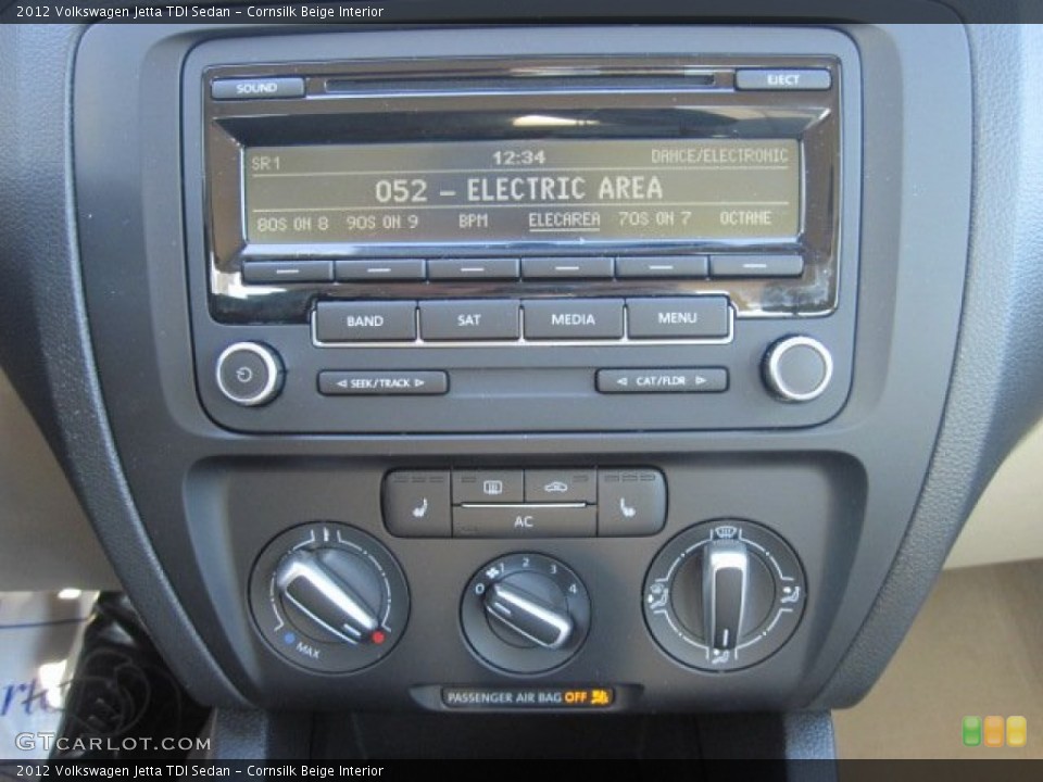Cornsilk Beige Interior Controls for the 2012 Volkswagen Jetta TDI Sedan #74881209
