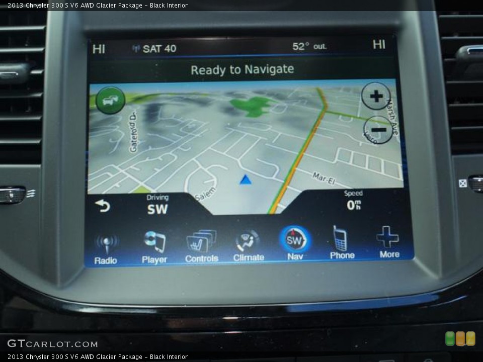 Black Interior Navigation for the 2013 Chrysler 300 S V6 AWD Glacier Package #74882106
