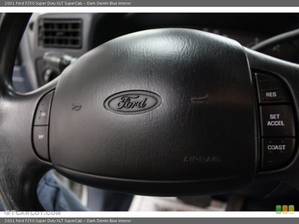 Dark Denim Blue Interior Controls for the 2001 Ford F250 Super Duty XLT SuperCab #74882955