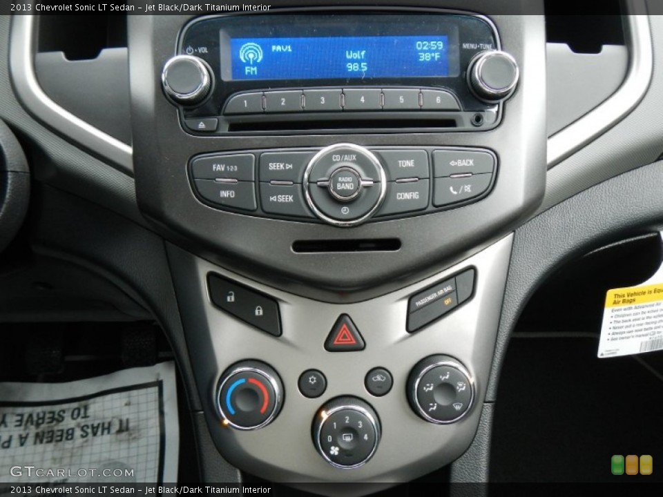 Jet Black/Dark Titanium Interior Controls for the 2013 Chevrolet Sonic LT Sedan #74884788