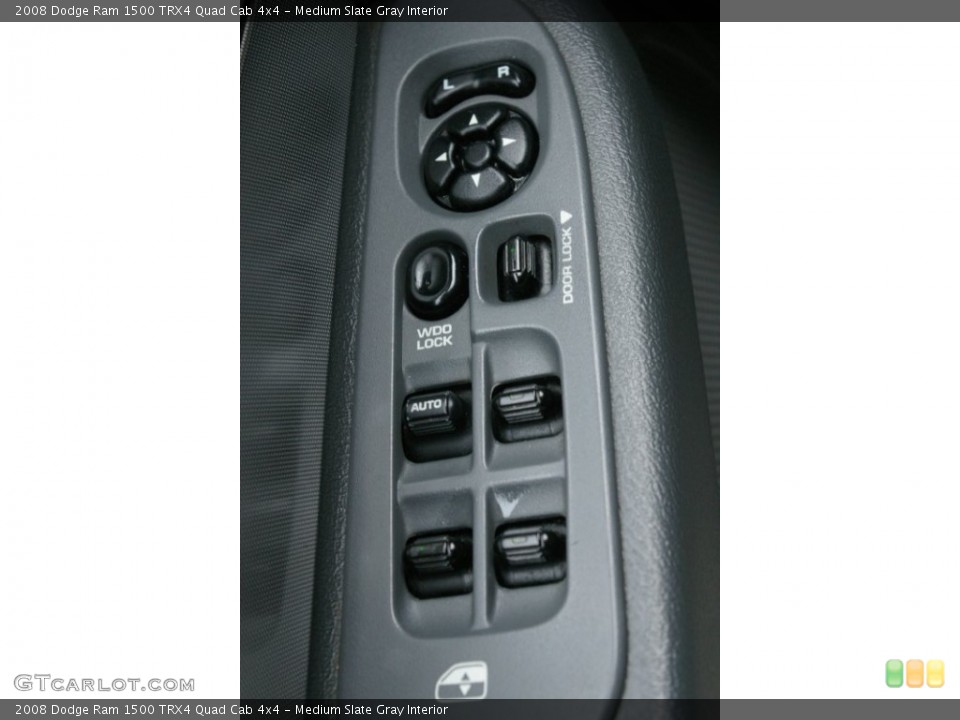 Medium Slate Gray Interior Controls for the 2008 Dodge Ram 1500 TRX4 Quad Cab 4x4 #74885433