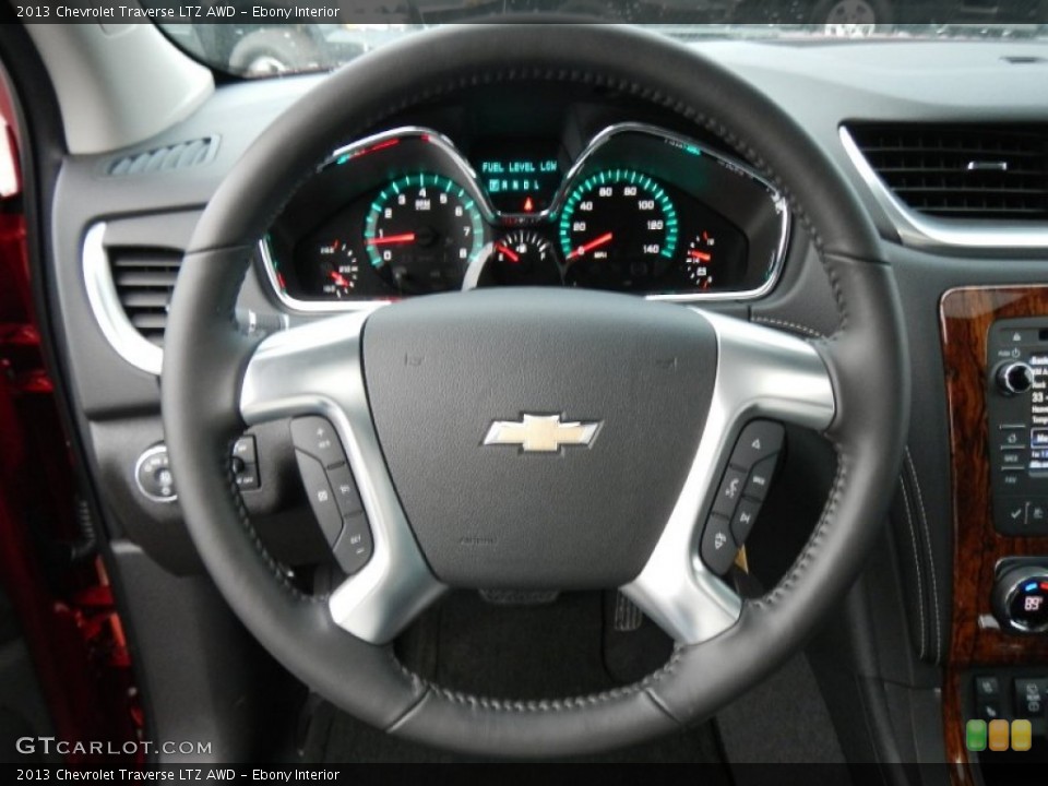 Ebony Interior Steering Wheel for the 2013 Chevrolet Traverse LTZ AWD #74887482