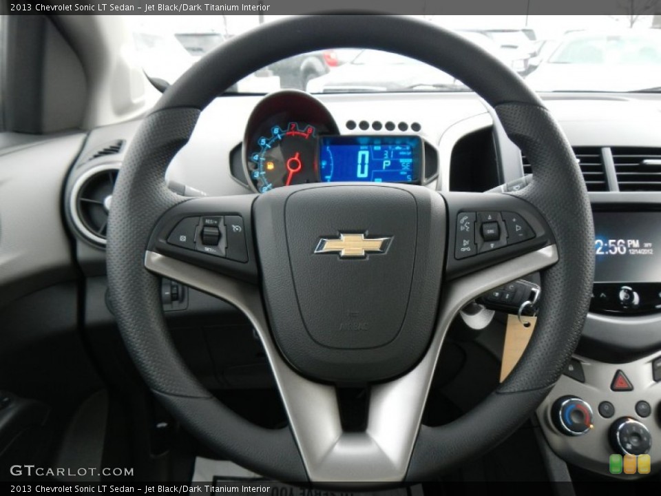 Jet Black/Dark Titanium Interior Steering Wheel for the 2013 Chevrolet Sonic LT Sedan #74890157