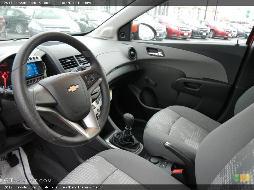 Jet Black/Dark Titanium Interior Prime Interior for the 2013 Chevrolet Sonic LS Hatch #74890539