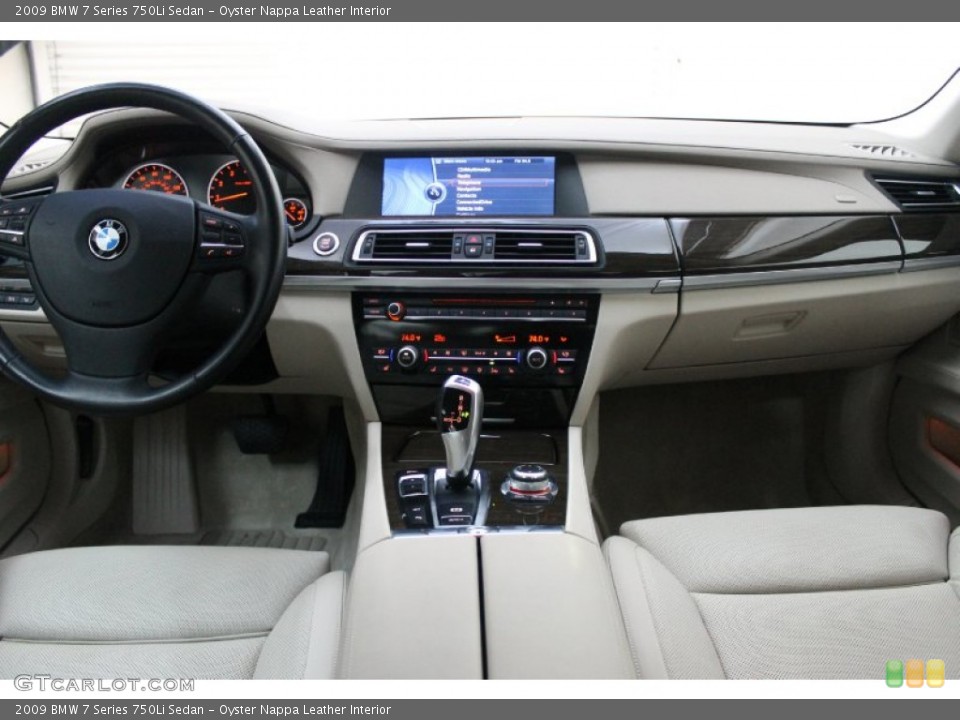 Oyster Nappa Leather Interior Dashboard for the 2009 BMW 7 Series 750Li Sedan #74890693