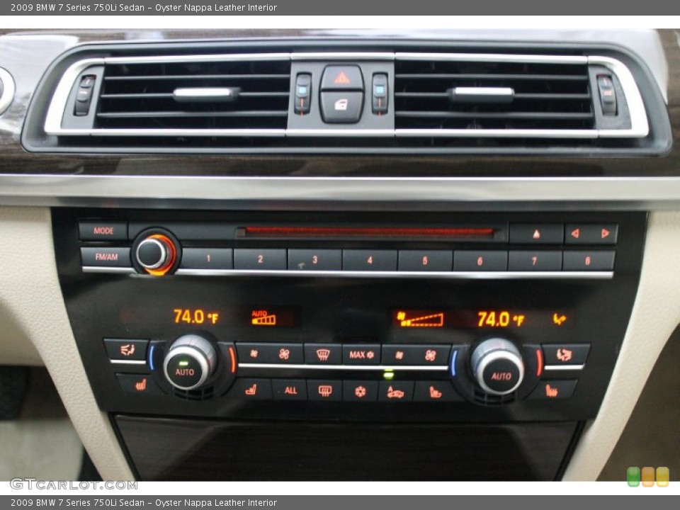 Oyster Nappa Leather Interior Controls for the 2009 BMW 7 Series 750Li Sedan #74890712