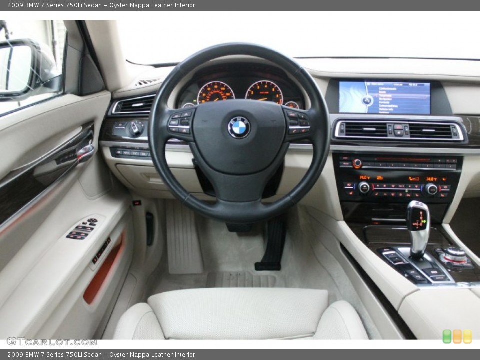 Oyster Nappa Leather Interior Dashboard for the 2009 BMW 7 Series 750Li Sedan #74891270