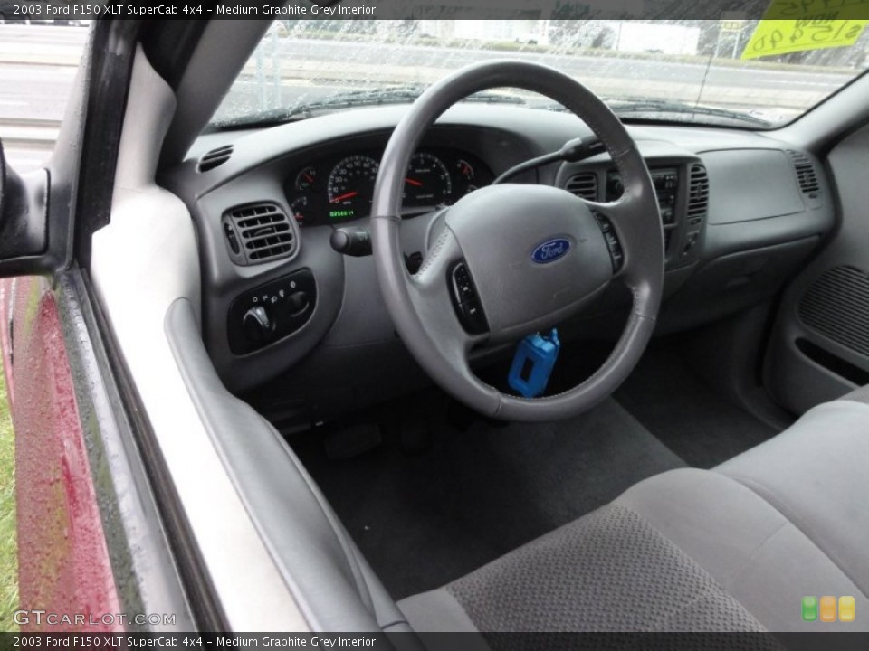 Medium Graphite Grey Interior Dashboard for the 2003 Ford F150 XLT SuperCab 4x4 #74894288