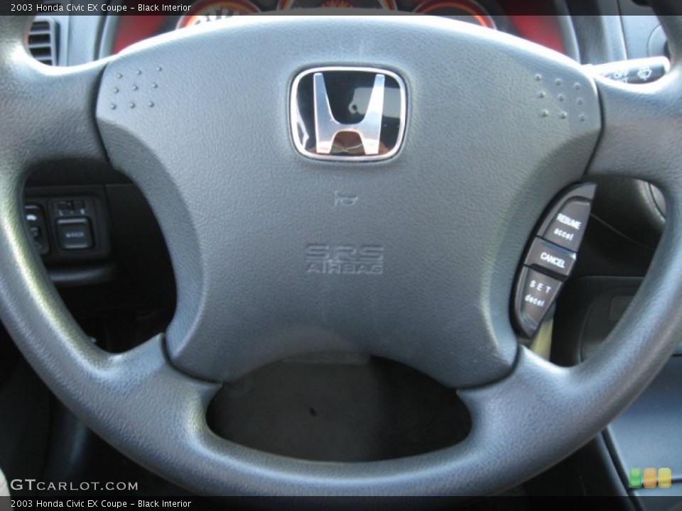Black Interior Steering Wheel for the 2003 Honda Civic EX Coupe #74897120