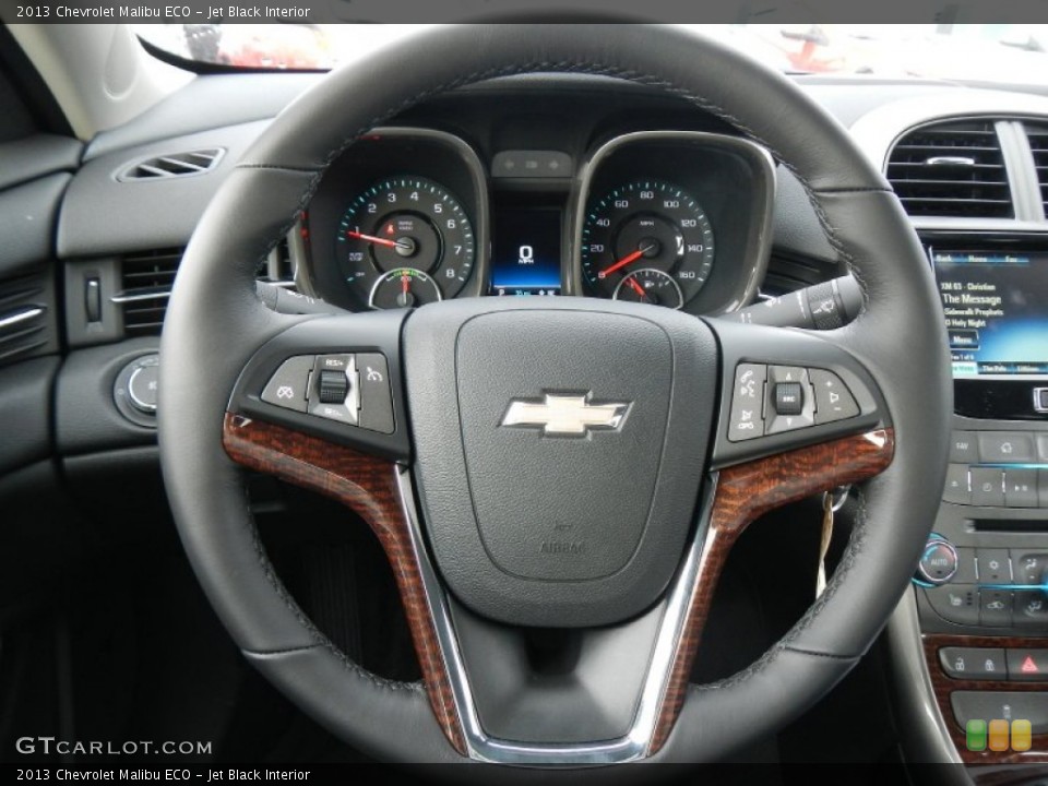 Jet Black Interior Steering Wheel for the 2013 Chevrolet Malibu ECO #74898204