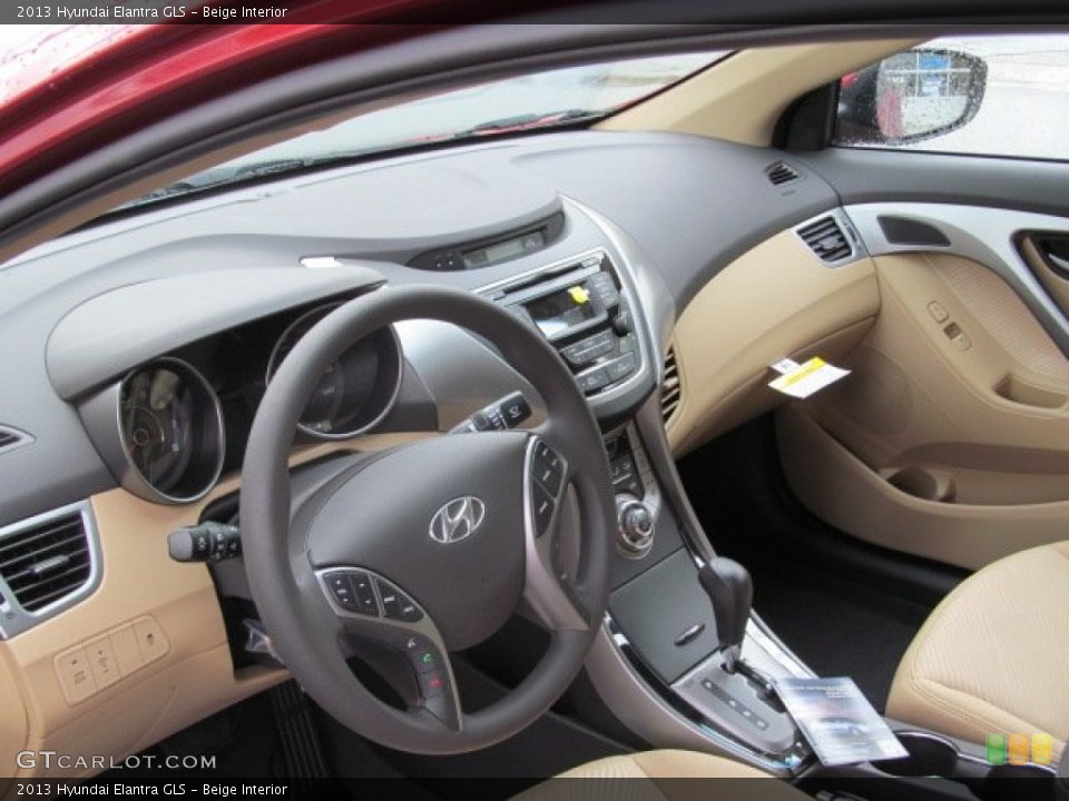 Beige Interior Prime Interior for the 2013 Hyundai Elantra GLS #74900843