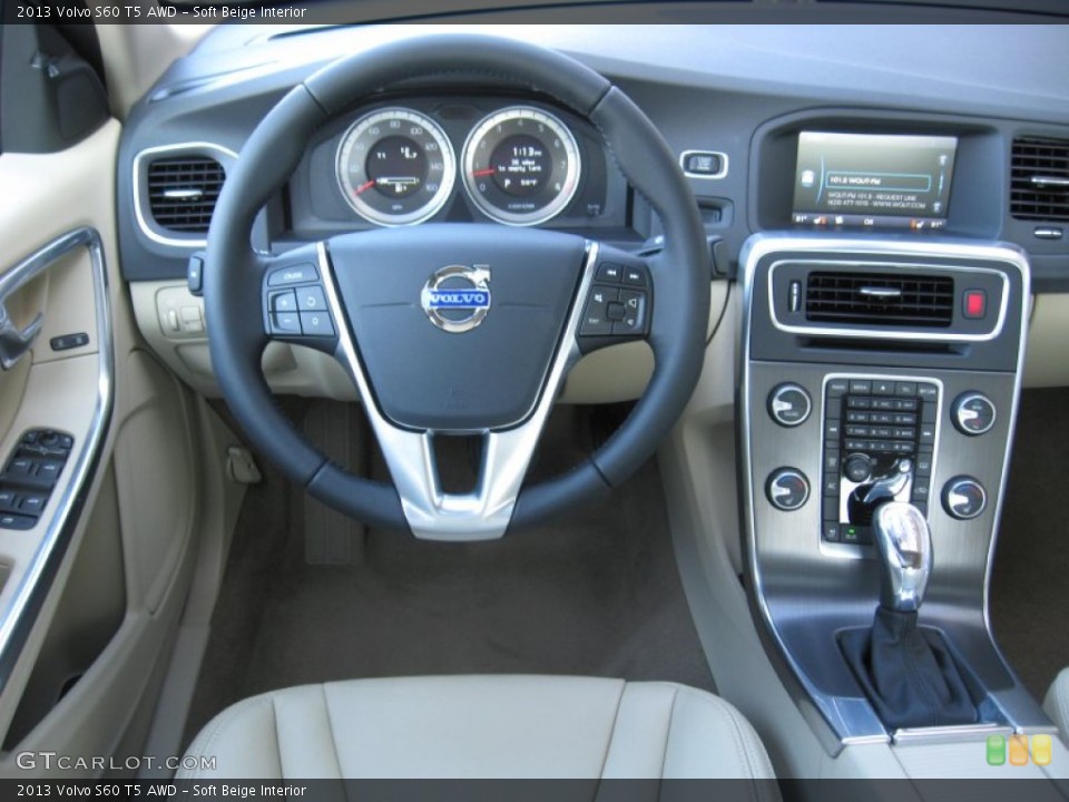Soft Beige Interior Dashboard for the 2013 Volvo S60 T5 AWD #74901739