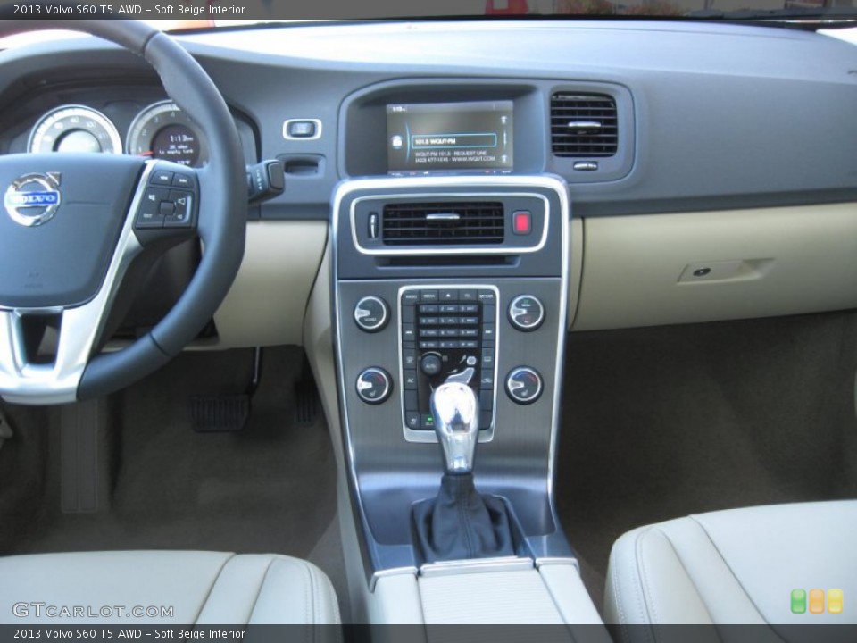 Soft Beige Interior Dashboard for the 2013 Volvo S60 T5 AWD #74901762