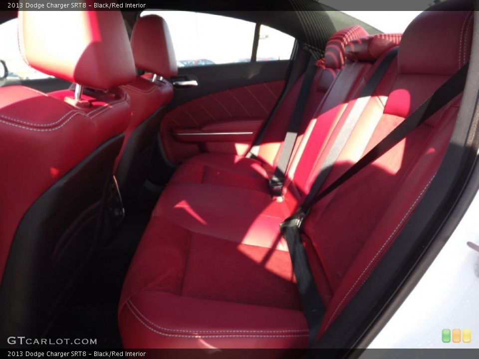 Black/Red Interior Rear Seat for the 2013 Dodge Charger SRT8 #74903158