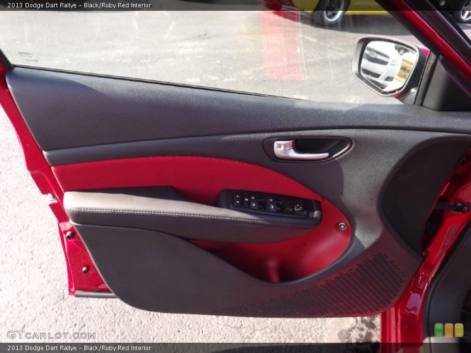 Black/Ruby Red Interior Door Panel for the 2013 Dodge Dart Rallye #74907904