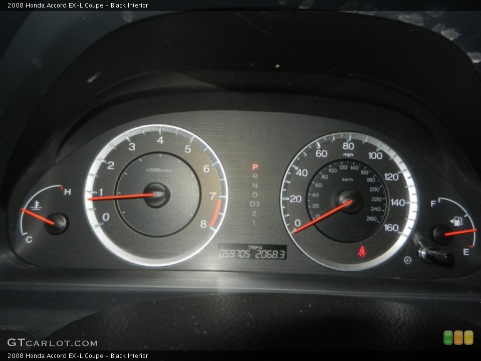 Black Interior Gauges for the 2008 Honda Accord EX-L Coupe #74918873