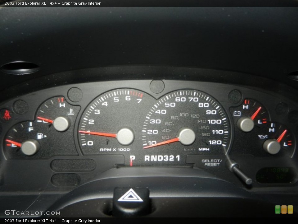 Graphite Grey Interior Gauges for the 2003 Ford Explorer XLT 4x4 #74919198