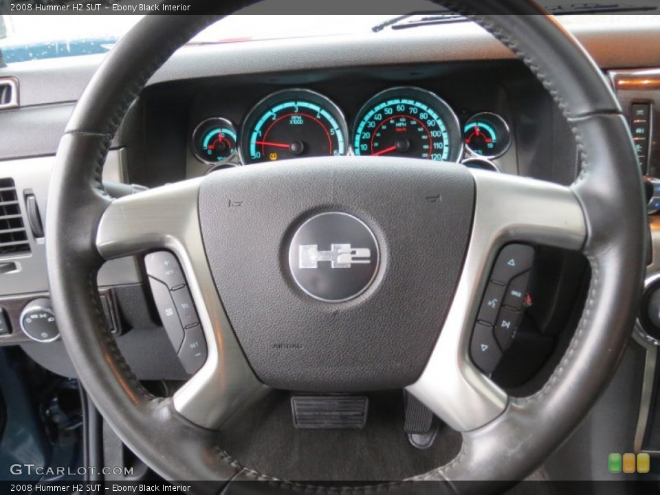 Ebony Black Interior Steering Wheel for the 2008 Hummer H2 SUT #74919285