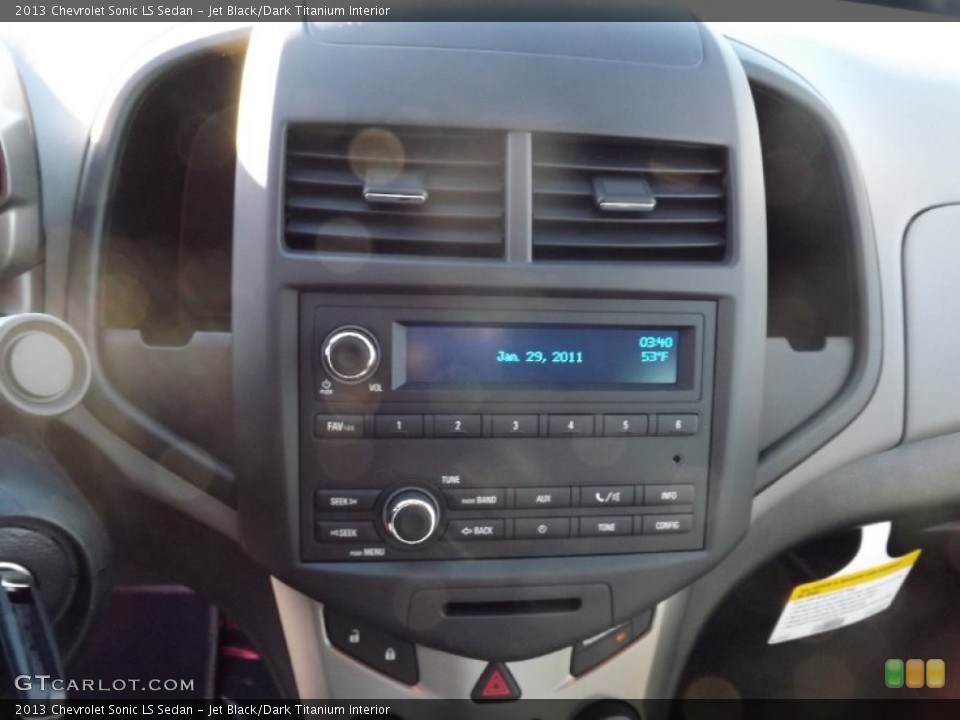 Jet Black/Dark Titanium Interior Controls for the 2013 Chevrolet Sonic LS Sedan #74923584