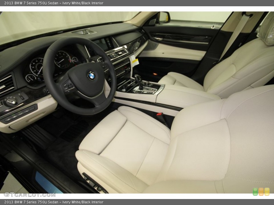 Ivory White/Black Interior Prime Interior for the 2013 BMW 7 Series 750Li Sedan #74925949
